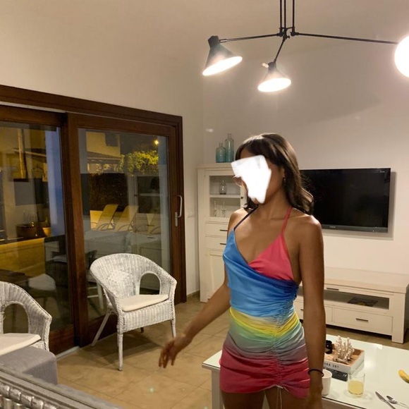 Bella Hadid Fyodor Golan Custom Rainbow Dress - Picture 2 of 14